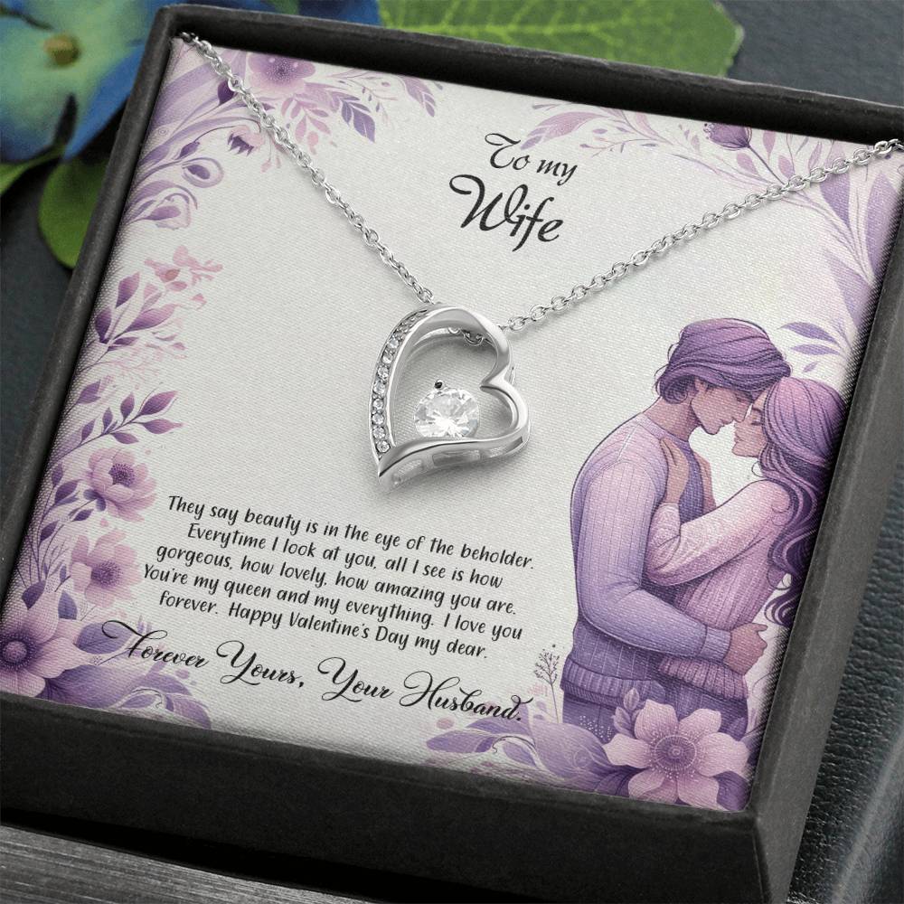 Valentine-st25a Forever Love Necklace, Gift to my Wife with Beautiful Message Card