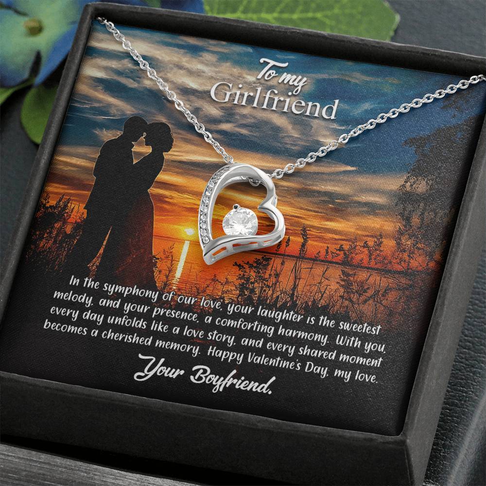 valentine-3c Forever Love Necklace, Gift to my Girlfriend with Beautiful Message Card