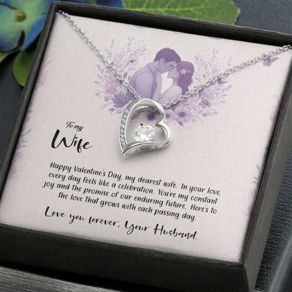 Valentine-st14a Forever Love Necklace, Gift to my Wife with Beautiful Message Card