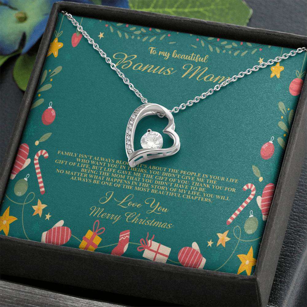 94098c Forever Love Necklace, Gift to my Stepmom with Beautiful Message Card