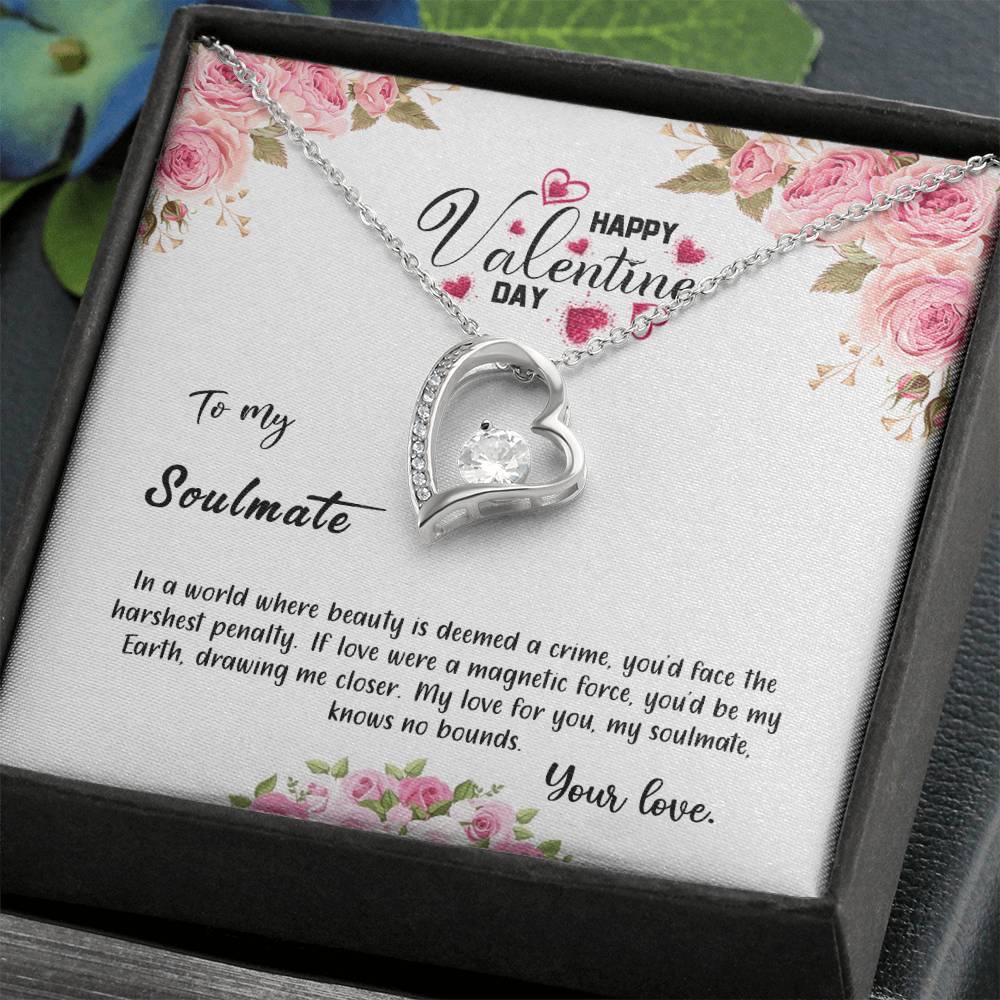 valentine-31b Forever Love Necklace, Gift to My Soulmate with Beautiful Message Card