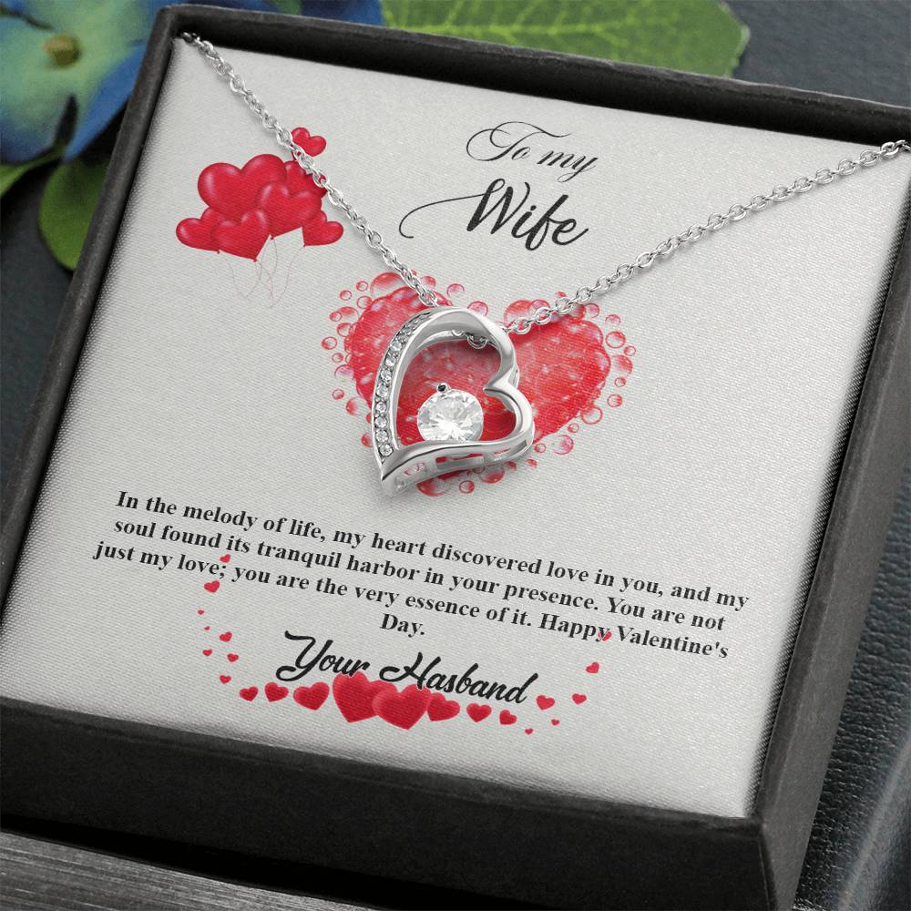 valentine-20a Forever Love Necklace, Gift to my Wife with Beautiful Message Card