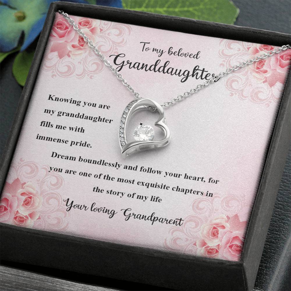 4036a Forever Love Necklace, Gift to my Granddaughter with Beautiful Message Card