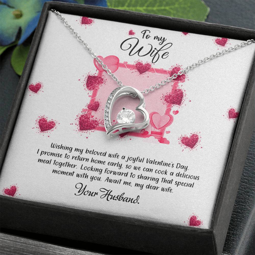 valentine-32b Forever Love Necklace, Gift to My Soulmate with Beautiful Message Card