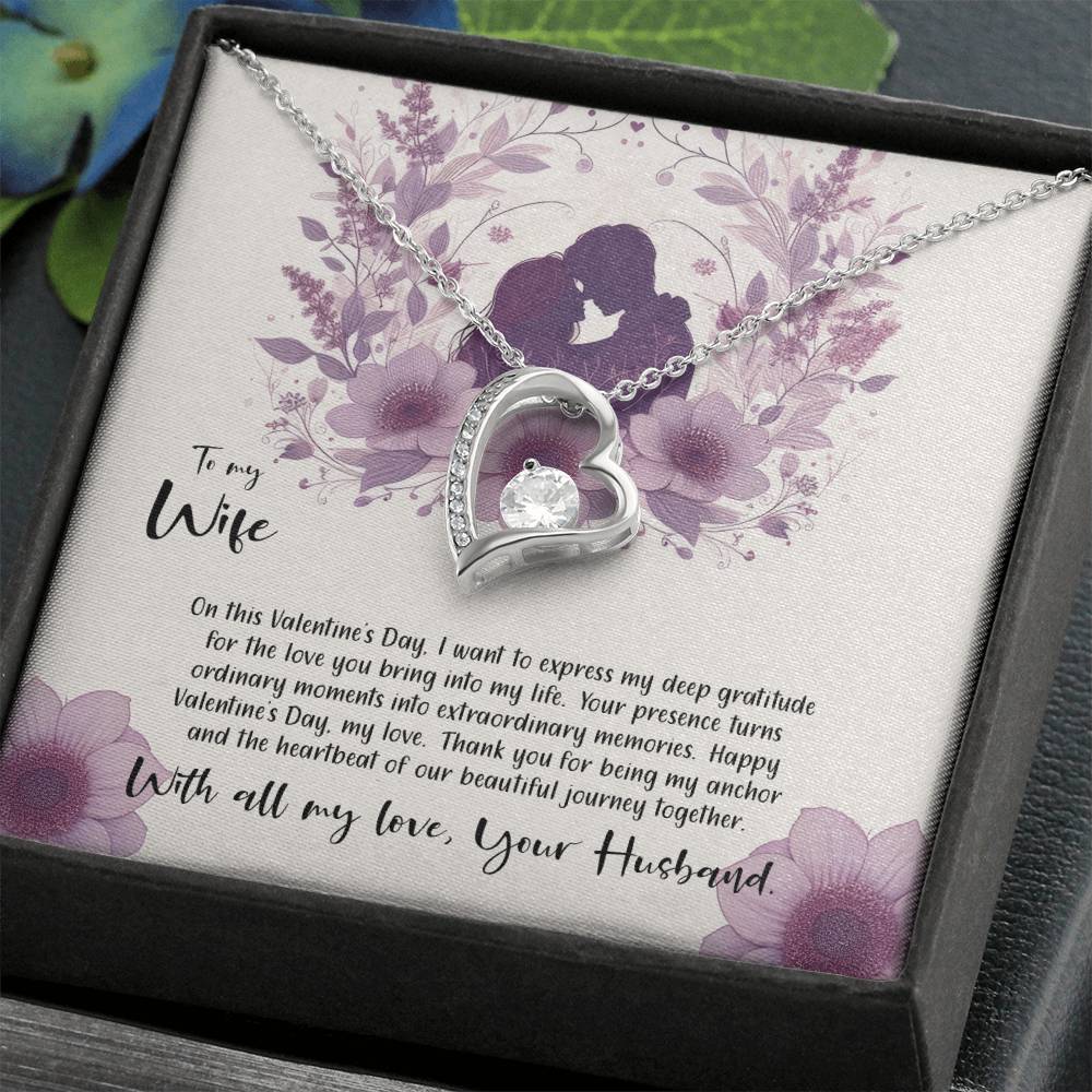 Valentine-st9a Forever Love Necklace, Gift to my Wife with Beautiful Message Card