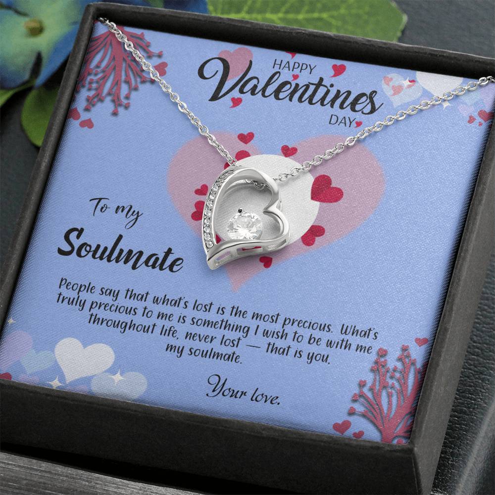 valentine-30b Forever Love Necklace, Gift to My Soulmate with Beautiful Message Card