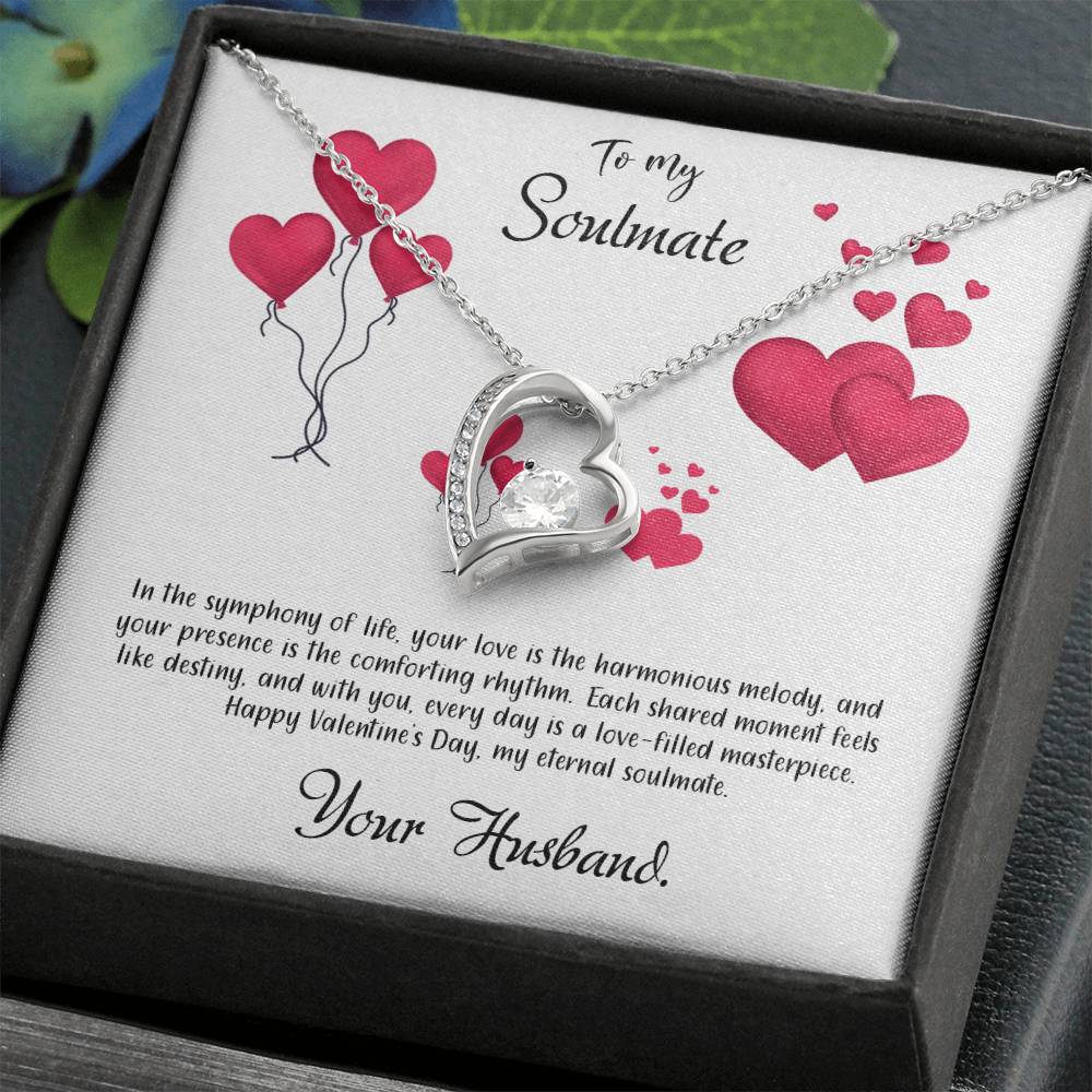 valentine-11b Forever Love Necklace, Gift to My Soulmate with Beautiful Message Card