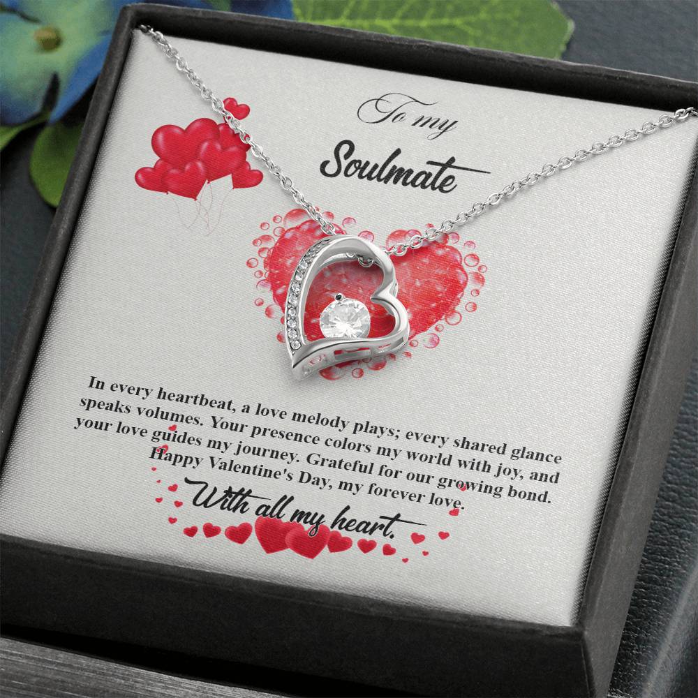 valentine-20b Forever Love Necklace, Gift to My Soulmate with Beautiful Message Card