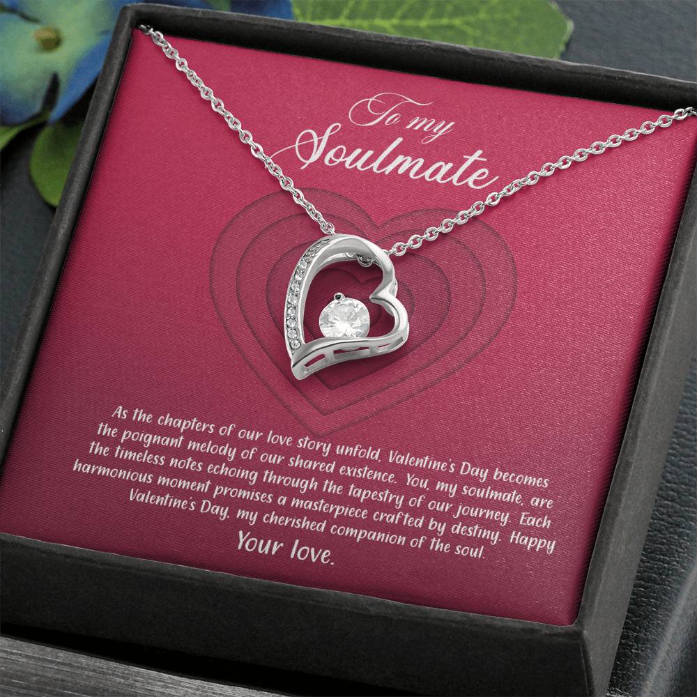 valentine-9b Forever Love Necklace, Gift to My Soulmate with Beautiful Message Card