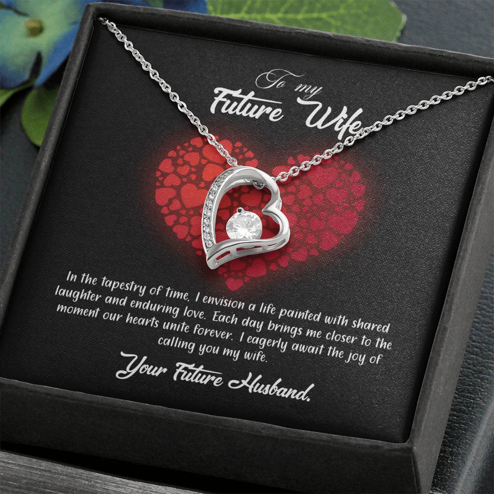 valentine-23d Forever Love Necklace, Gift to my Future Wife with Beautiful Message Card