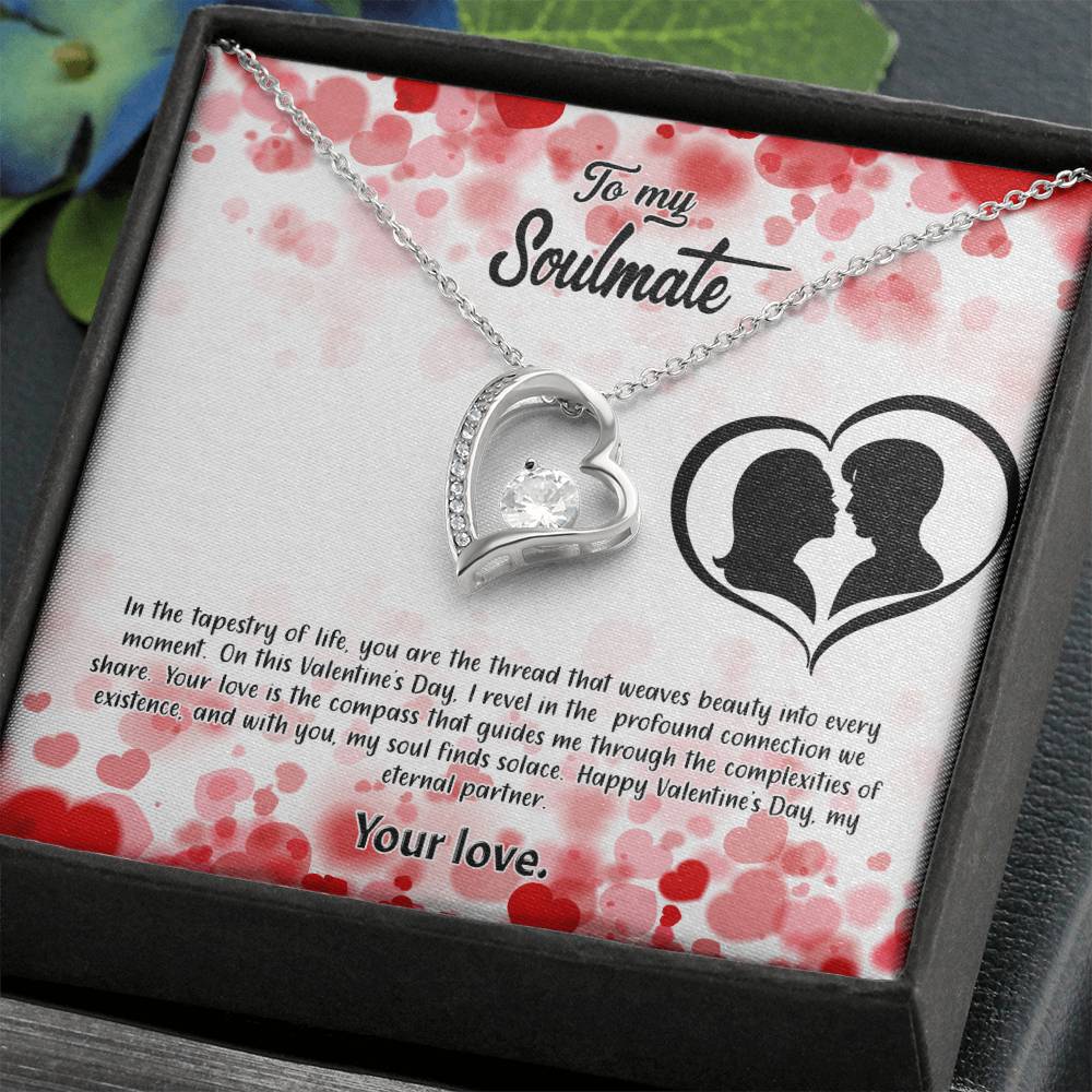 valentine-36b Forever Love Necklace, Gift to My Soulmate with Beautiful Message Card