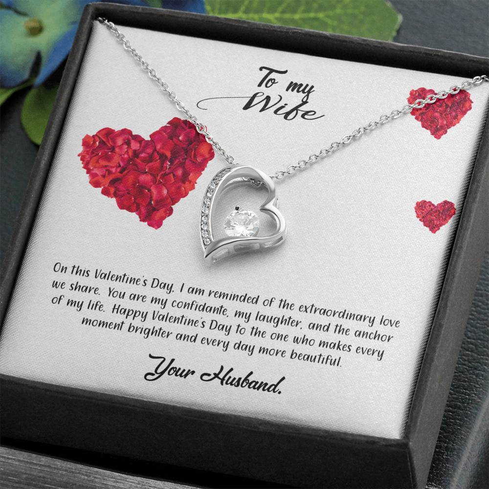 valentine-17a Forever Love Necklace, Gift to my Wife with Beautiful Message Card