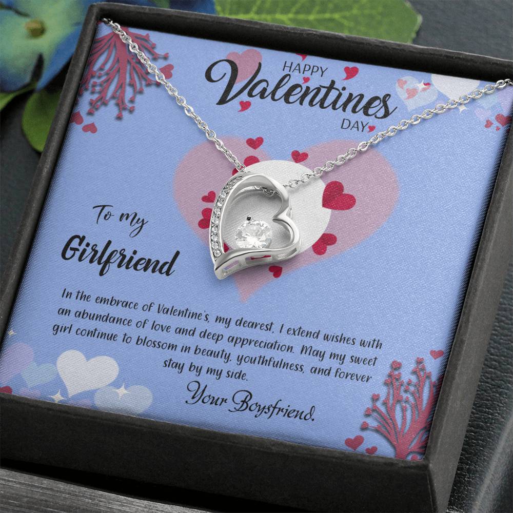 valentine-30c Forever Love Necklace, Gift to my Girlfriend with Beautiful Message Card