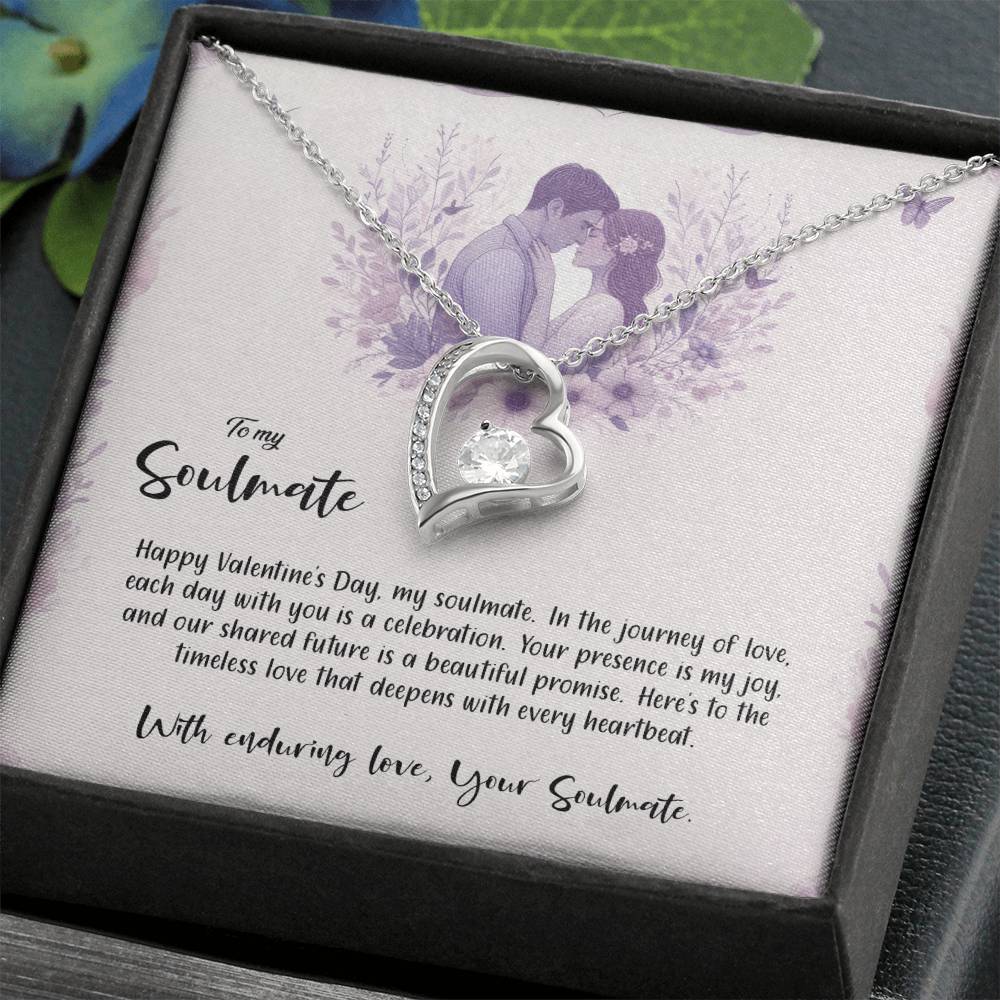 Valentine-st14b Forever Love Necklace, Gift to My Soulmate with Beautiful Message Card