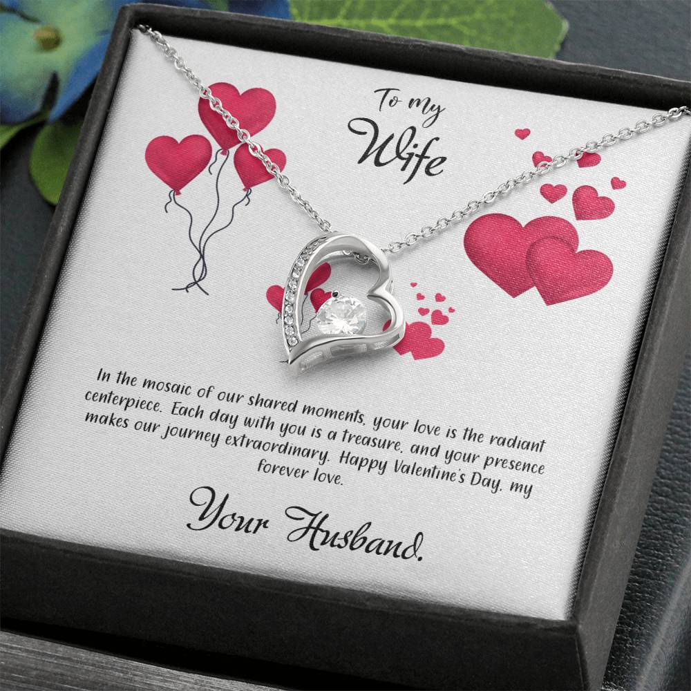 valentine-11a Forever Love Necklace, Gift to my Wife with Beautiful Message Card