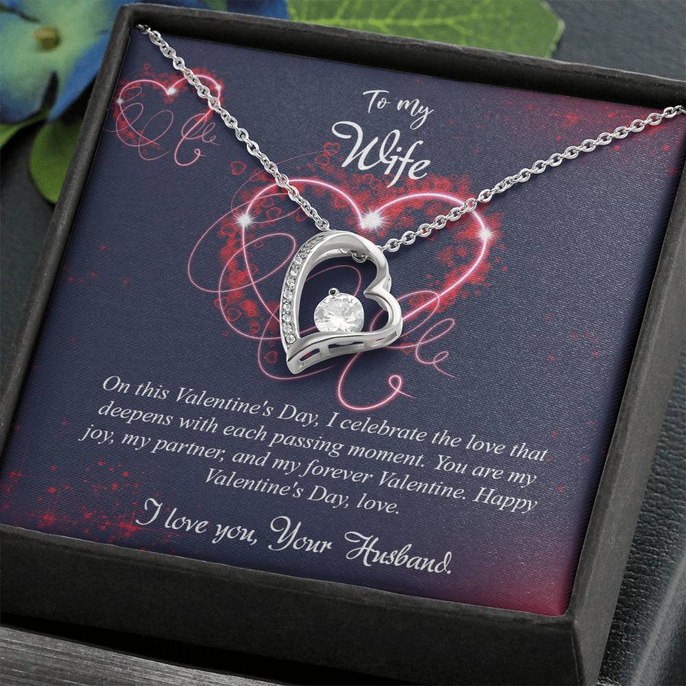 valentine-7a Forever Love Necklace, Gift to my Wife with Beautiful Message Card