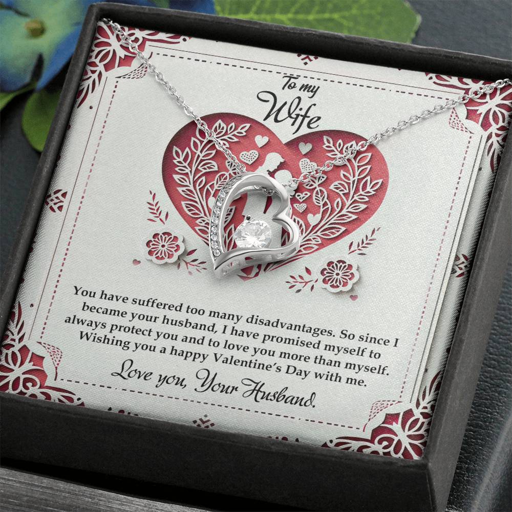 Valentine-st16a Forever Love Necklace, Gift to my Wife with Beautiful Message Card