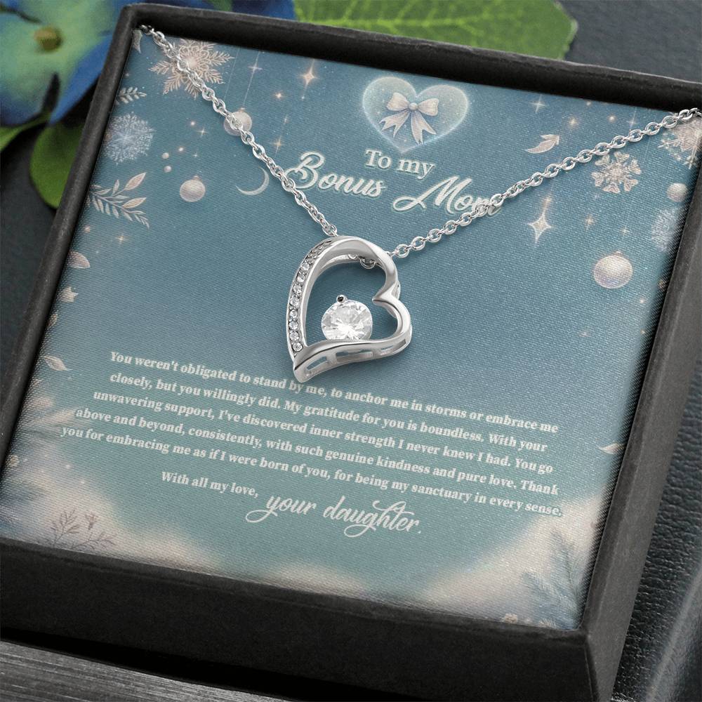 4045 (a) Forever Love Necklace, Gift to my Stepmom with Beautiful Message Card