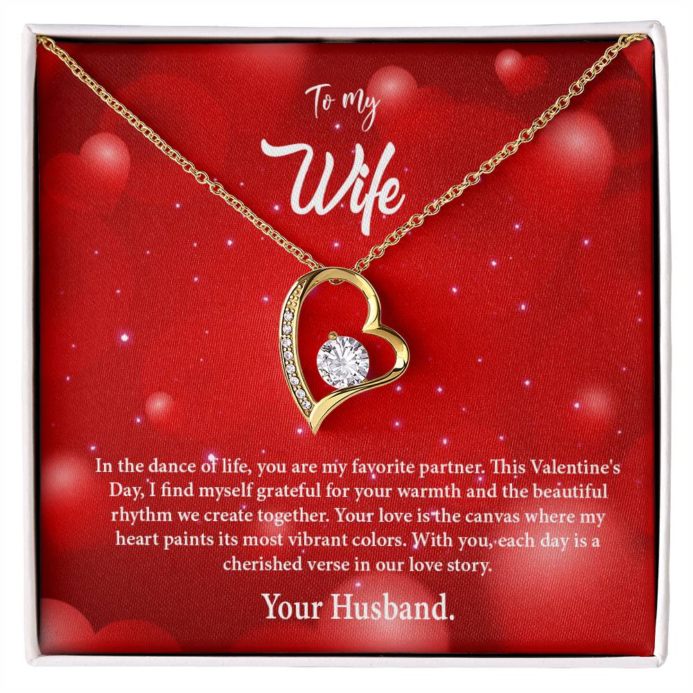 valentine-34a Forever Love Necklace, Gift to my Wife with Beautiful Message Card