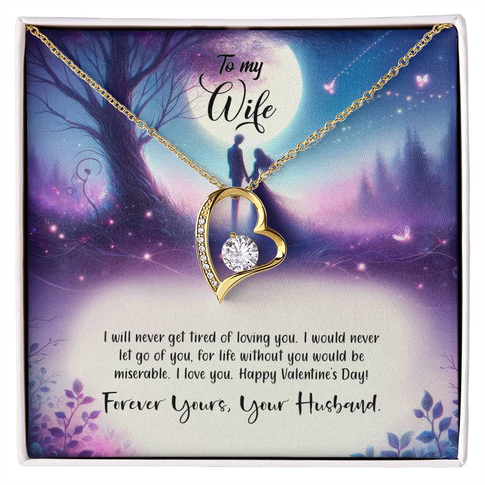 Valentine-st19a Forever Love Necklace, Gift to my Wife with Beautiful Message Card