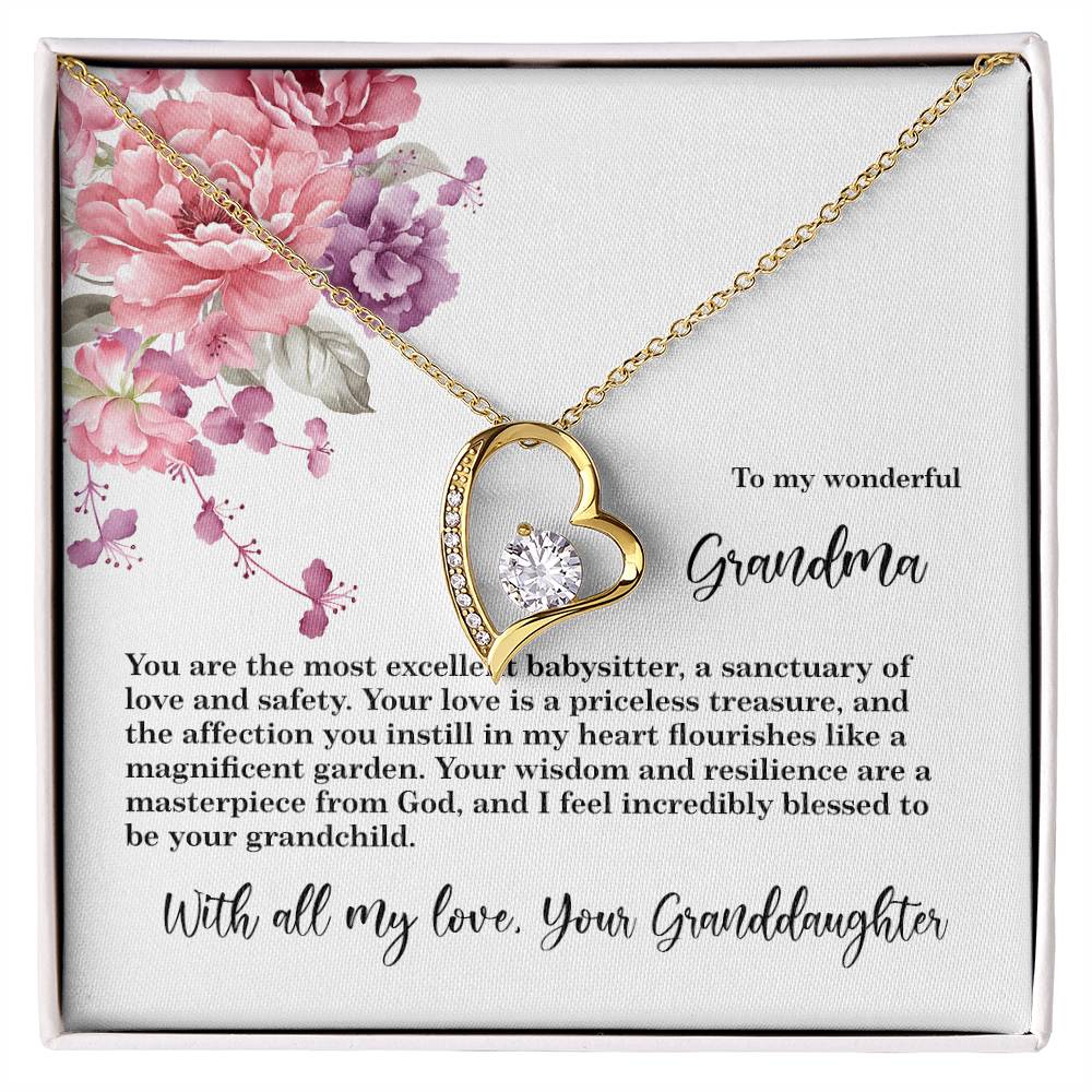 4027d Forever Love Necklace, Gift to my Grandma with Beautiful Message Card