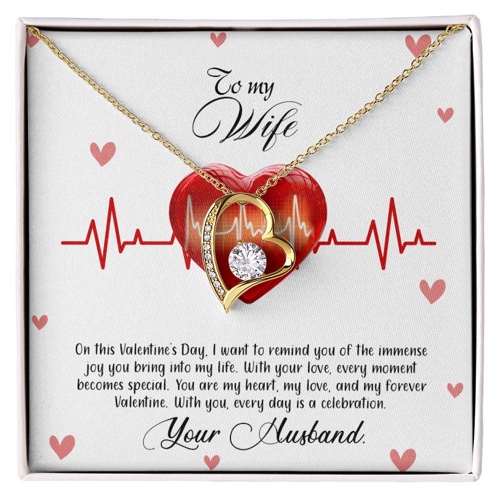 valentine-33a Forever Love Necklace, Gift to my Wife with Beautiful Message Card