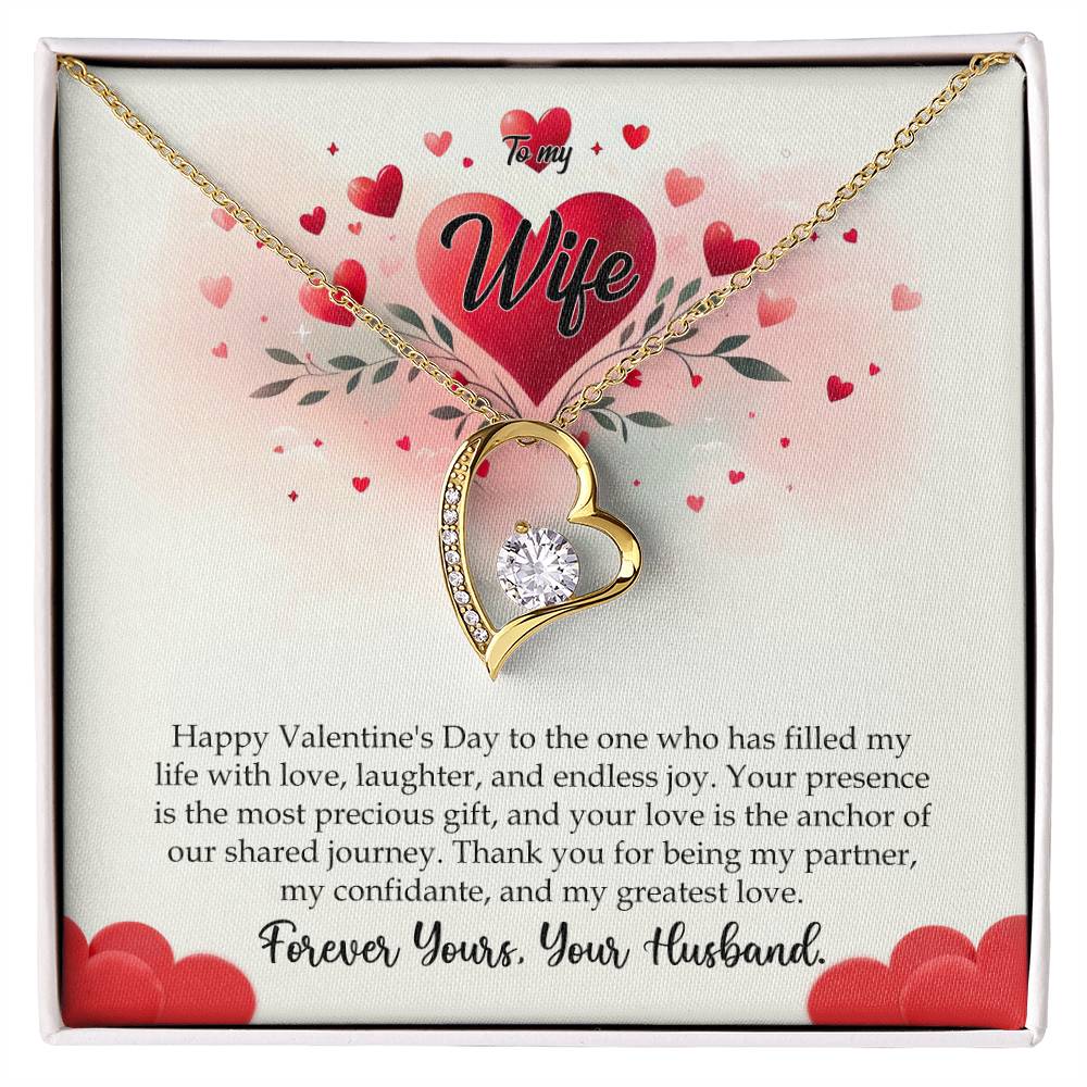 Valentine-st11a Forever Love Necklace, Gift to my Wife with Beautiful Message Card