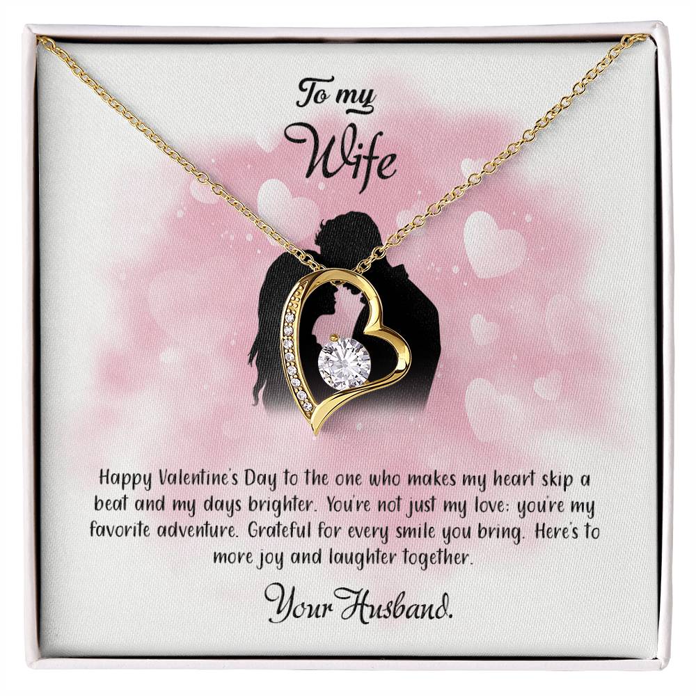 valentine-5a Forever Love Necklace, Gift to my Wife with Beautiful Message Card