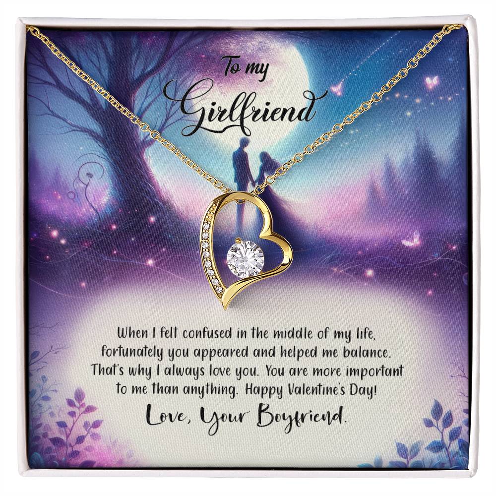 Valentine-st19c Forever Love Necklace, Gift to my Girlfriend with Beautiful Message Card