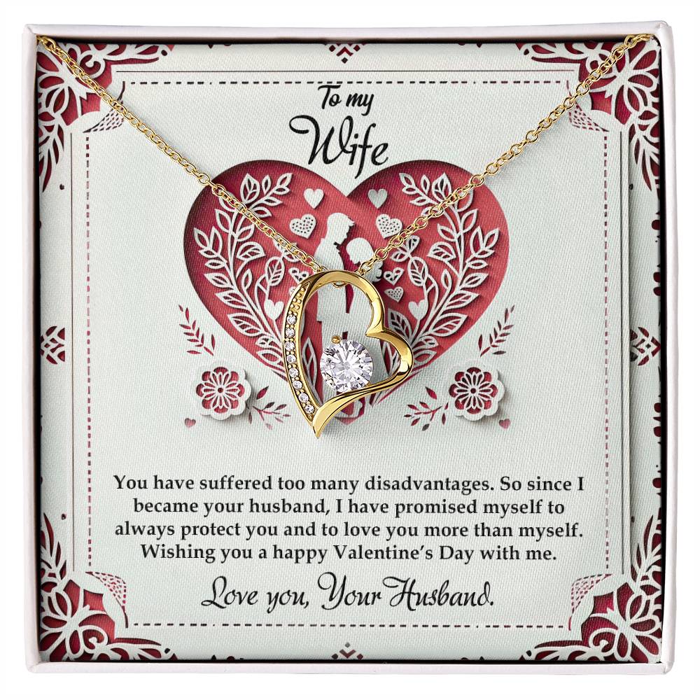 Valentine-st16a Forever Love Necklace, Gift to my Wife with Beautiful Message Card