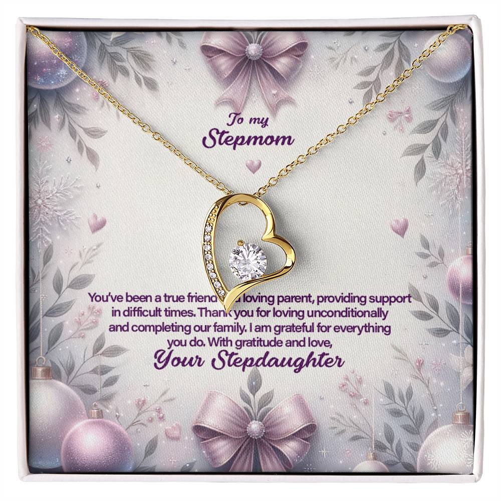 4053b Forever Love Necklace, Gift to my Stepmom with Beautiful Message Card