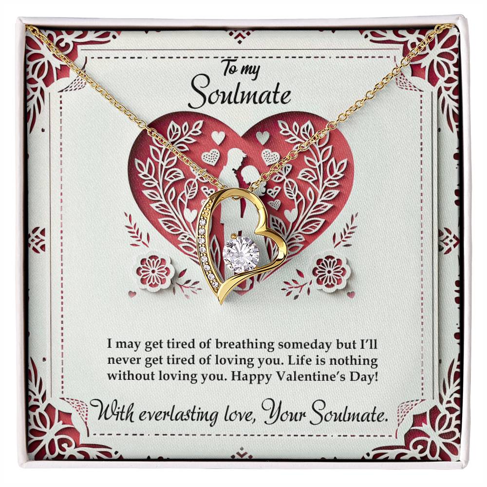 Valentine-st16b Forever Love Necklace, Gift to My Soulmate with Beautiful Message Card