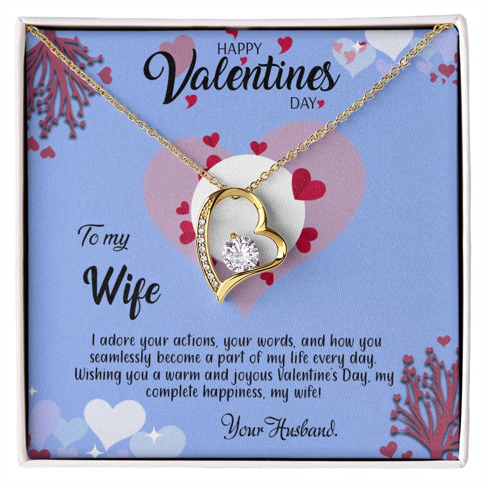 valentine-30a Forever Love Necklace, Gift to my Wife with Beautiful Message Card