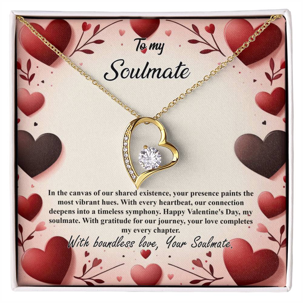 Valentine-st7b Forever Love Necklace, Gift to My Soulmate with Beautiful Message Card