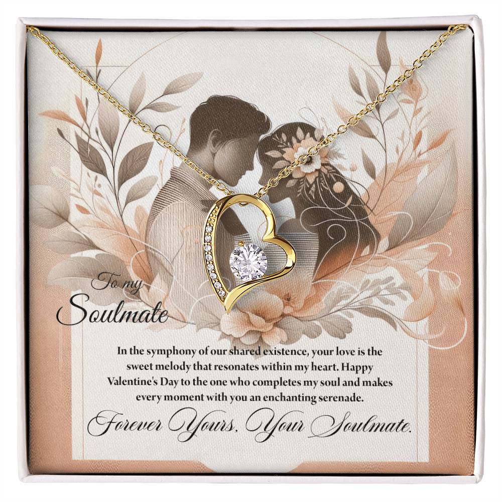 Valentine-st28b Forever Love Necklace, Gift to My Soulmate with Beautiful Message Card