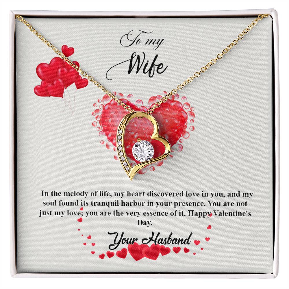 valentine-20a Forever Love Necklace, Gift to my Wife with Beautiful Message Card