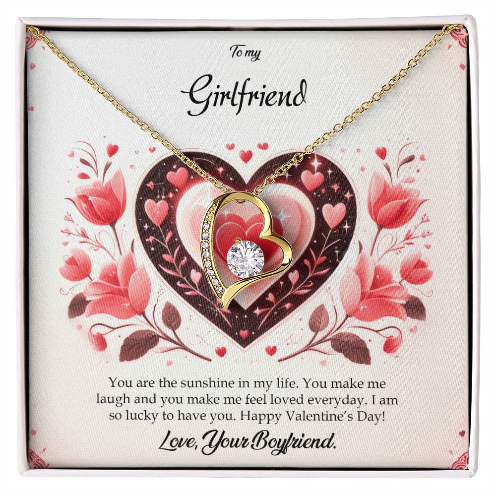 Valentine-st5c Forever Love Necklace, Gift to my Girlfriend with Beautiful Message Card