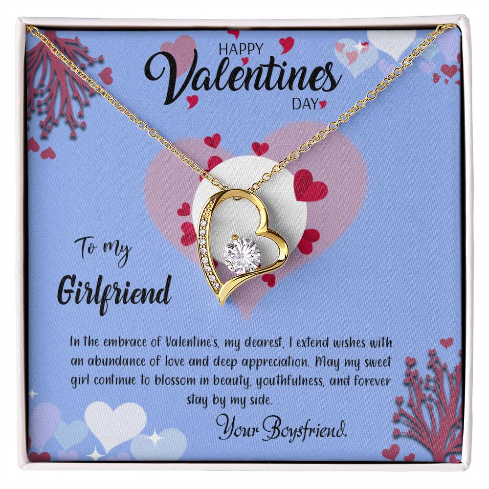 valentine-30c Forever Love Necklace, Gift to my Girlfriend with Beautiful Message Card