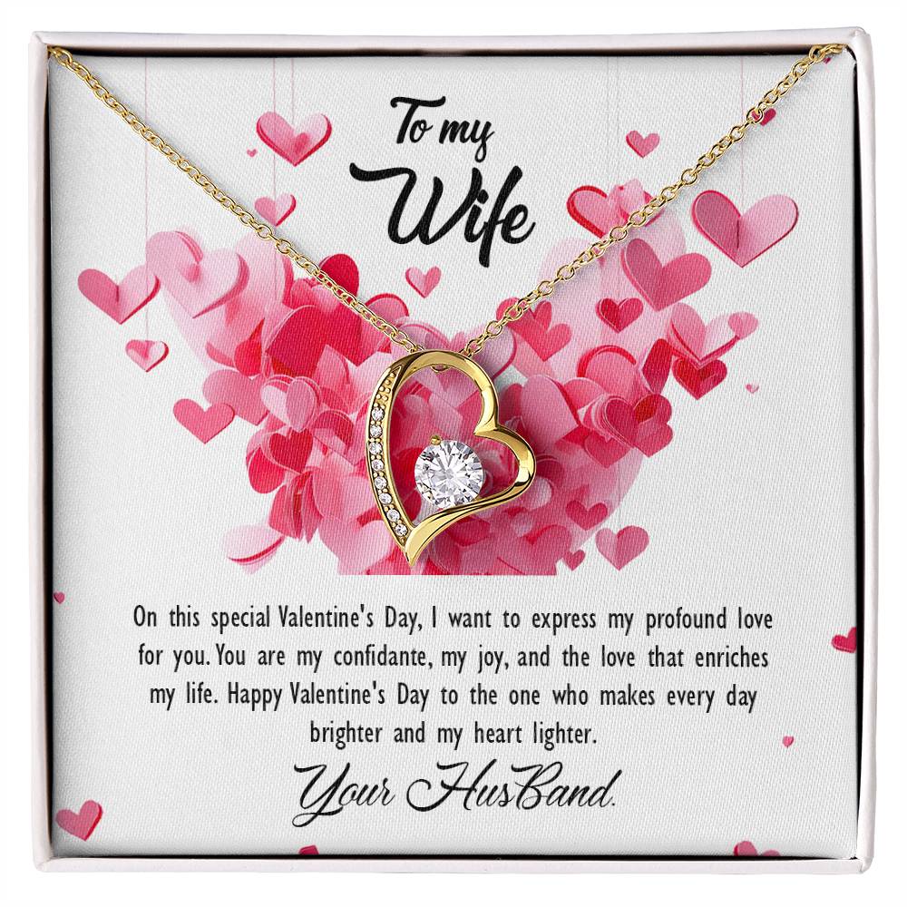 valentine-26a Forever Love Necklace, Gift to my Wife with Beautiful Message Card