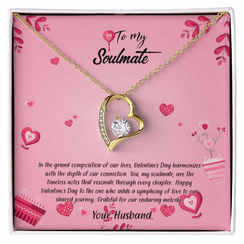 valentine-16b Forever Love Necklace, Gift to My Soulmate with Beautiful Message Card