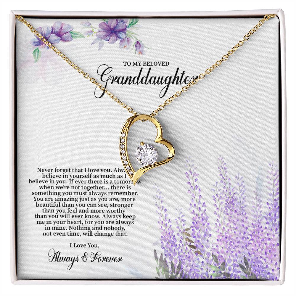 4030 (b) Forever Love Necklace, Gift to my Granddaughter with Beautiful Message Card