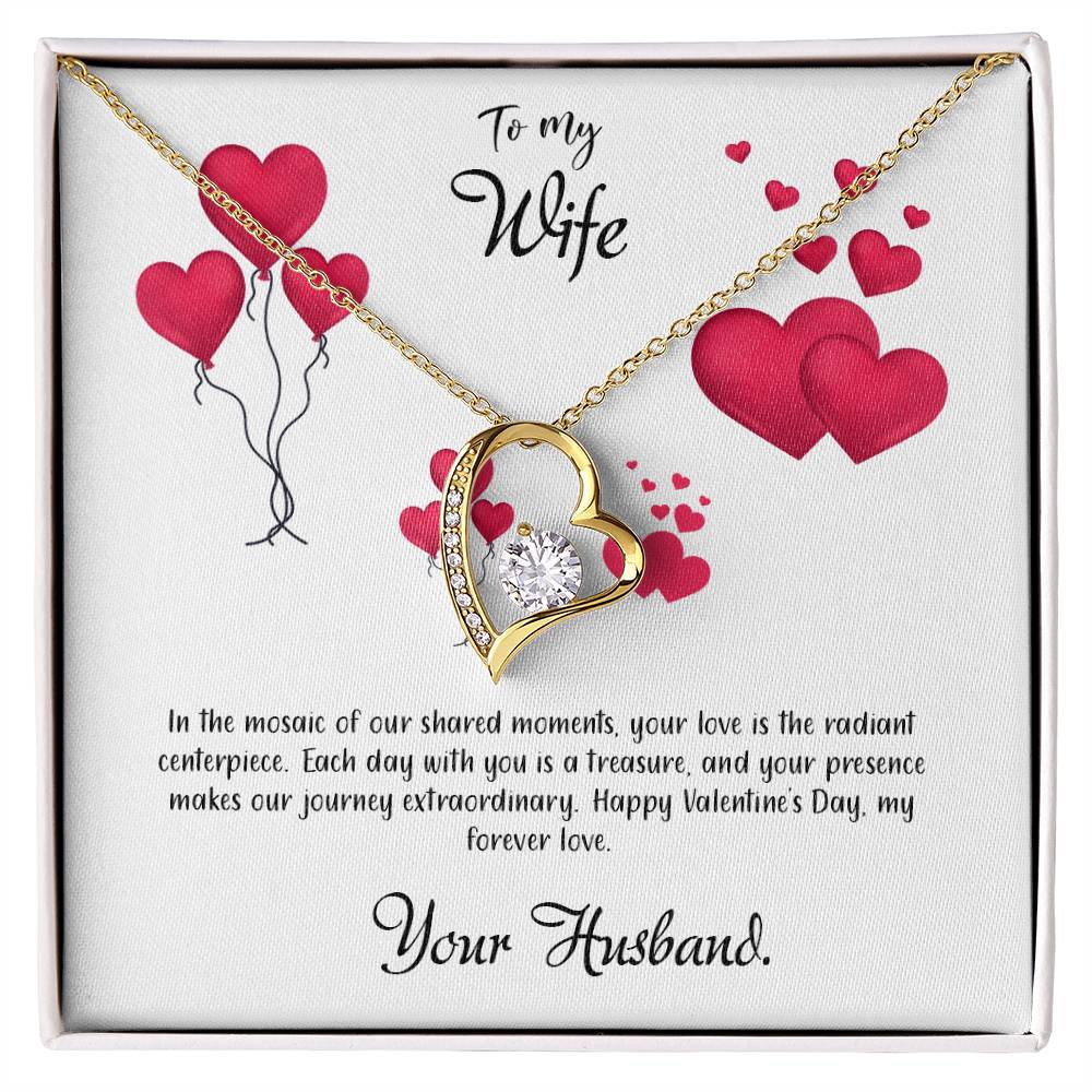 valentine-11a Forever Love Necklace, Gift to my Wife with Beautiful Message Card