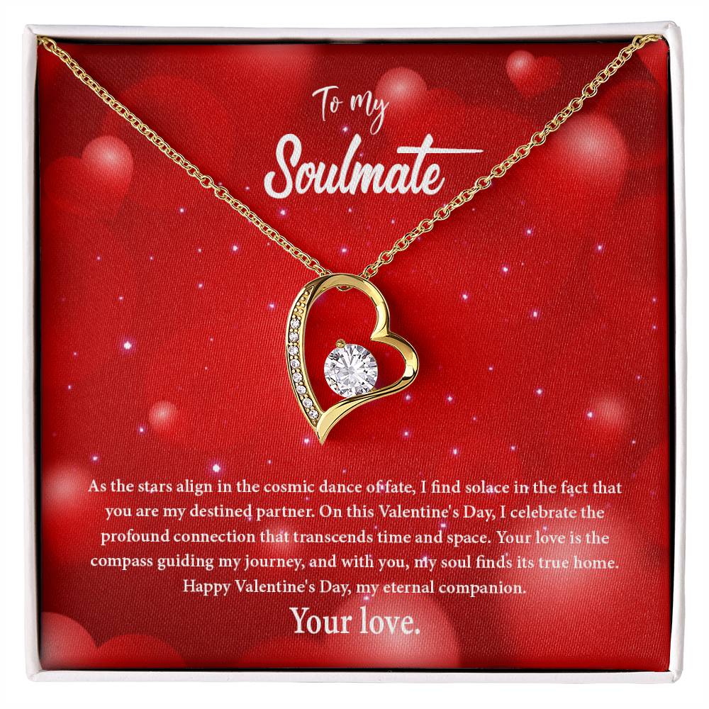 valentine-34b Forever Love Necklace, Gift to My Soulmate with Beautiful Message Card