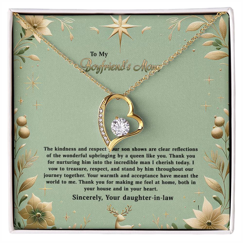 4047a Forever Love Necklace, Gift to my Boyfriend's Mom with Beautiful Message Card