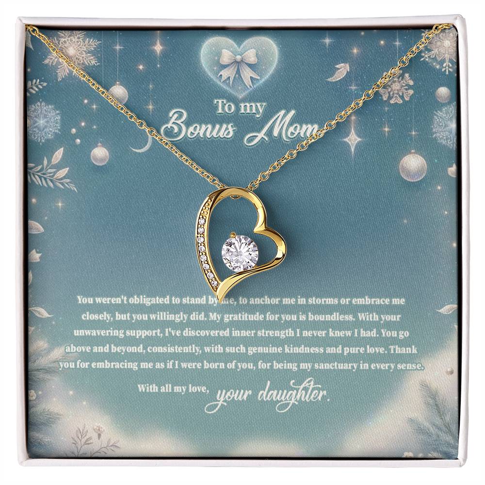 4045 (a) Forever Love Necklace, Gift to my Stepmom with Beautiful Message Card