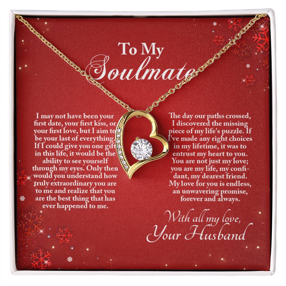 4005b Forever Love Necklace, Gift to My Soulmate with Beautiful Message Card