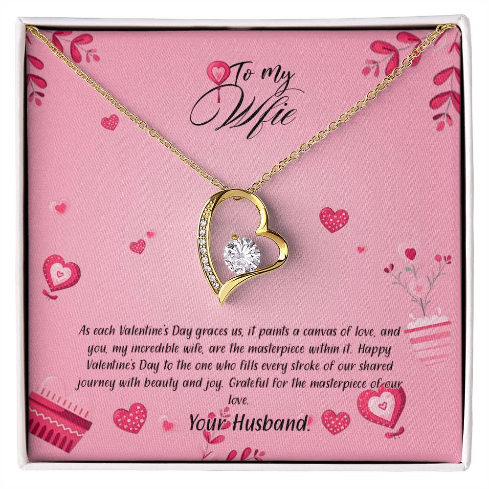 valentine-16a Forever Love Necklace, Gift to my Wife with Beautiful Message Card