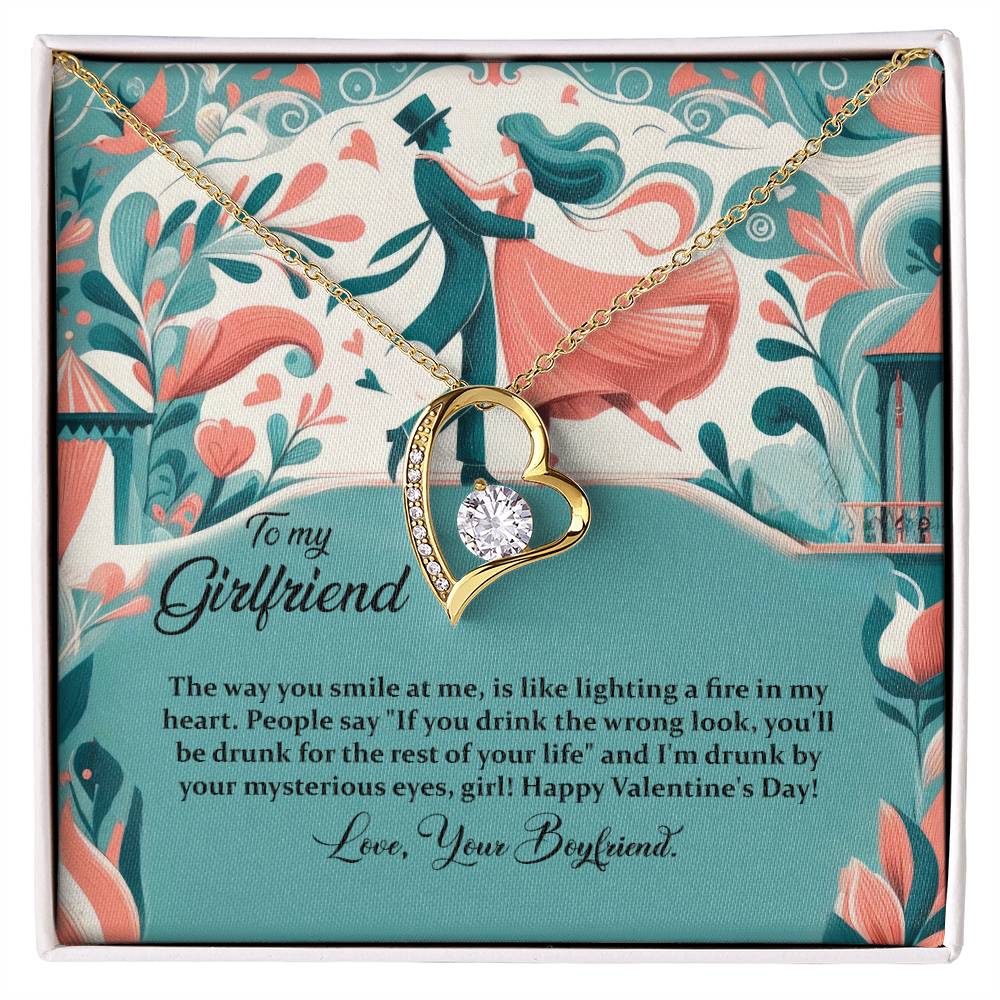 Valentine-st18c Forever Love Necklace, Gift to my Girlfriend with Beautiful Message Card