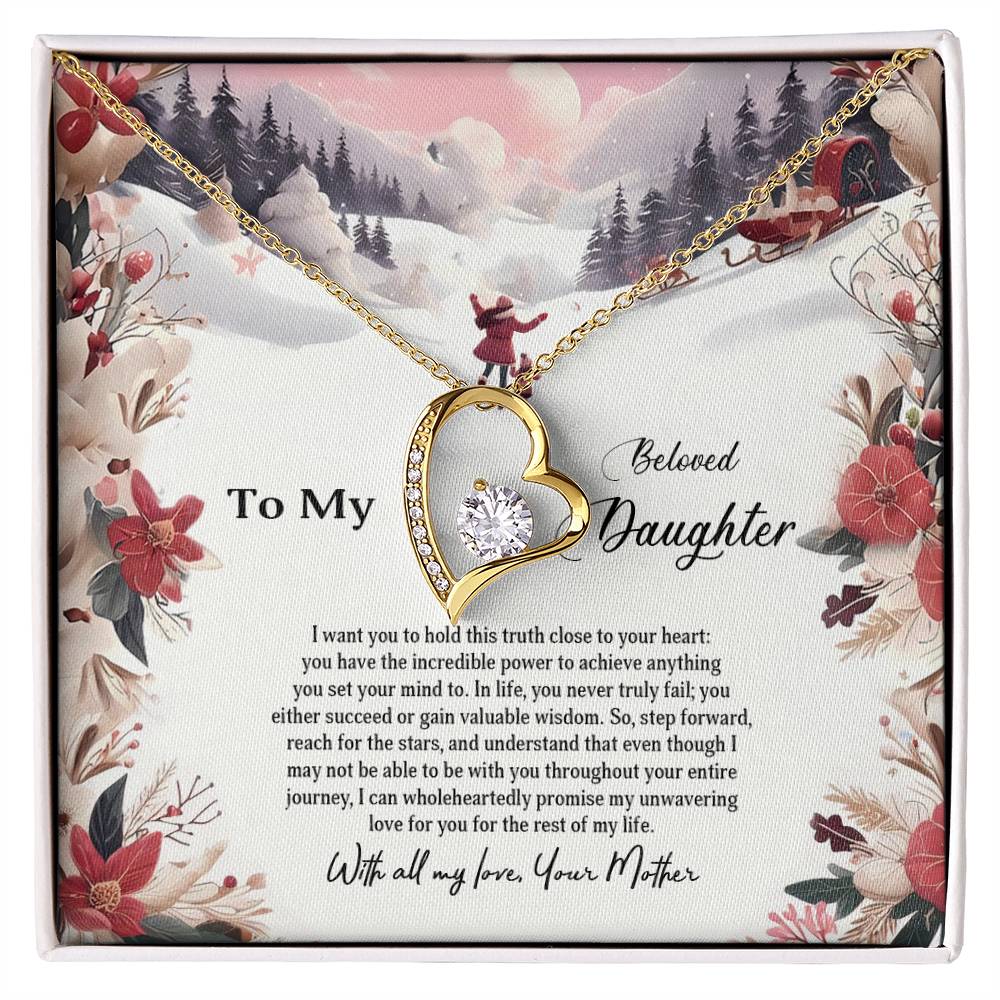 4023c Forever Love Necklace, Gift to my Daughter with Beautiful Message Card