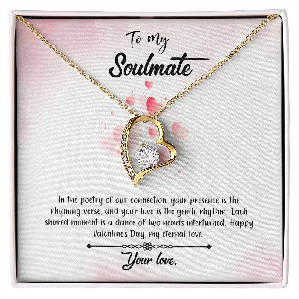 valentine-12b Forever Love Necklace, Gift to My Soulmate with Beautiful Message Card